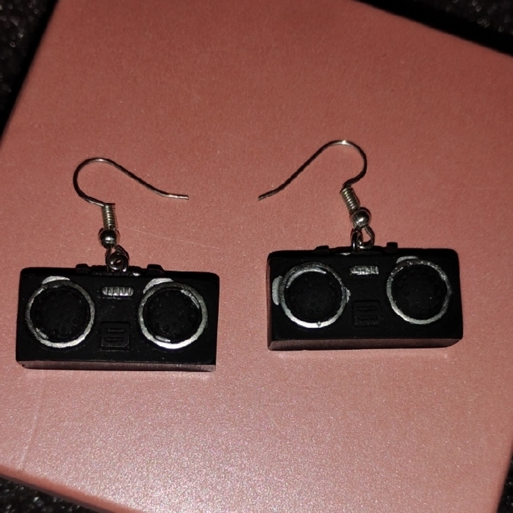 Black Boombox Earrings